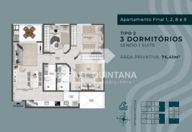 Imagem Apartamento com 2 Quartos à Venda, 64 m² em Abraão - Florianópolis