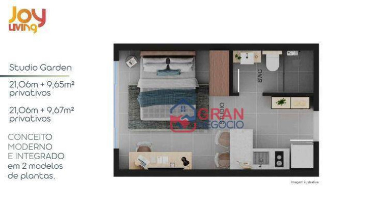 Imagem Studio com 1 Quarto à Venda, 21 m² em Centro - Curitiba Imagem Studio com 1 Quarto à Venda, 21 m² em Centro - Curitiba