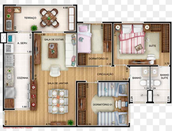 Imagem Imóvel com 3 Quartos à Venda, 80 m² em Chácara Agrindus - Taboão Da Serra
