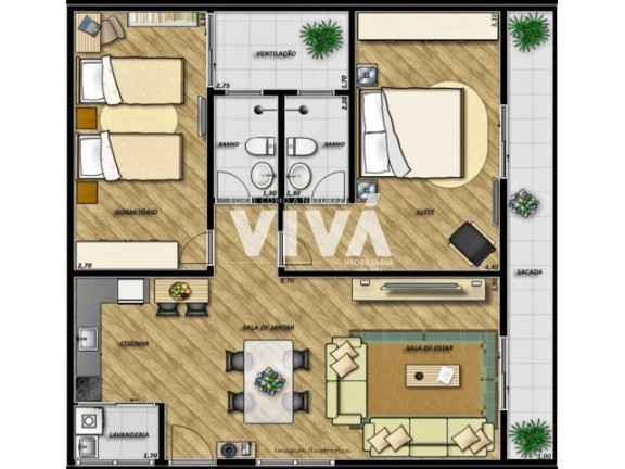 Imagem Apartamento com 3 Quartos à Venda, 96 m² em Ponte Nova - Extrema