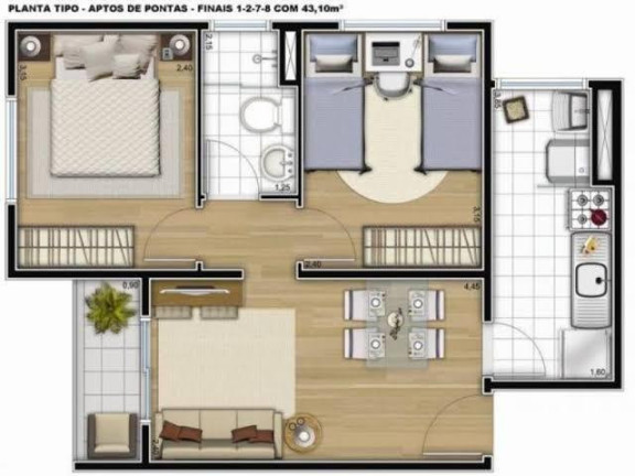Imagem Apartamento com 2 Quartos à Venda, 43 m² em Assunção - São Bernardo Do Campo