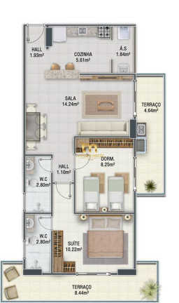 Imagem Apartamento com 3 Quartos à Venda, 114 m² em Canto Do Forte - Praia Grande