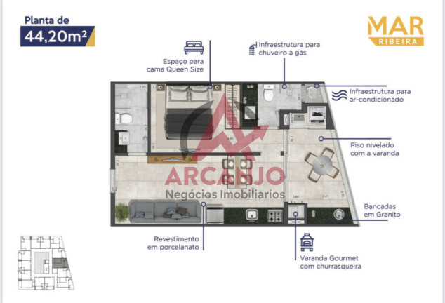 Imagem Apartamento com 1 Quarto à Venda, 37 m² em Saco Da Ribeira - Ubatuba
