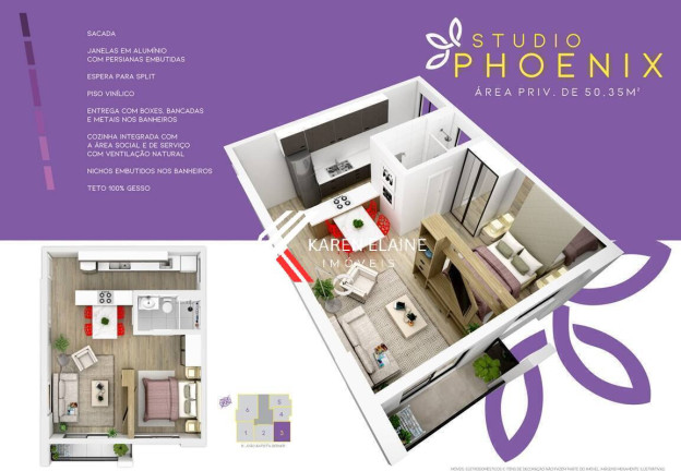 Imagem Loft com 1 Quarto à Venda, 48 m² em Kobrasol - São José Imagem Loft com 1 Quarto à Venda, 48 m² em Kobrasol - São José