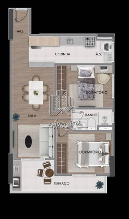 Imagem Apartamento com 2 Quartos à Venda, 58 m² em Guilhermina - Praia Grande