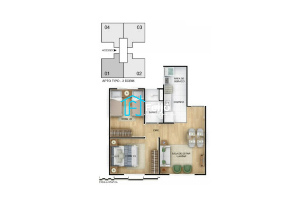 Imagem Apartamento com 2 Quartos à Venda, 41 m² em Mato Grande - Canoas