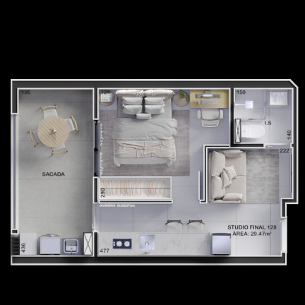 Imagem Apartamento com 1 Quarto à Venda, 86 m² em Boa Vista - Curitiba
