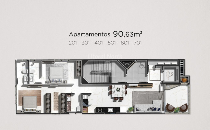 Imagem Apartamento com 2 Quartos à Venda, 90 m² em Praia Brava - Itajaí