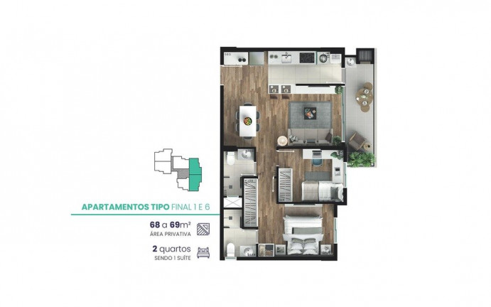 Imagem Apartamento com 2 Quartos à Venda, 67 m² em Mercês - Curitiba