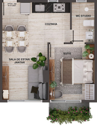 Imagem Apartamento com 1 Quarto à Venda, 32 m² em Cabo Branco - João Pessoa Imagem Apartamento com 1 Quarto à Venda, 32 m² em Cabo Branco - João Pessoa