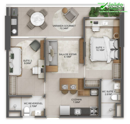 Imagem Apartamento com 1 Quarto à Venda, 40 m² em Aldeota - Fortaleza