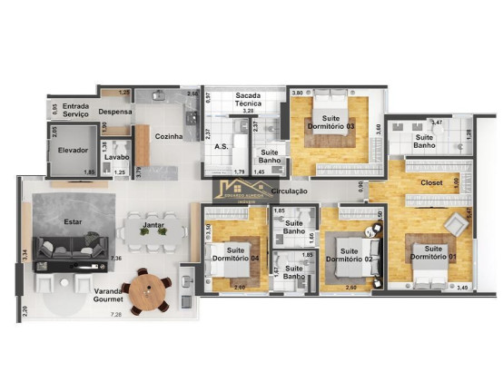 Imagem Apartamento com 4 Quartos à Venda, 161 m² em Jardim Maria José - Votorantim