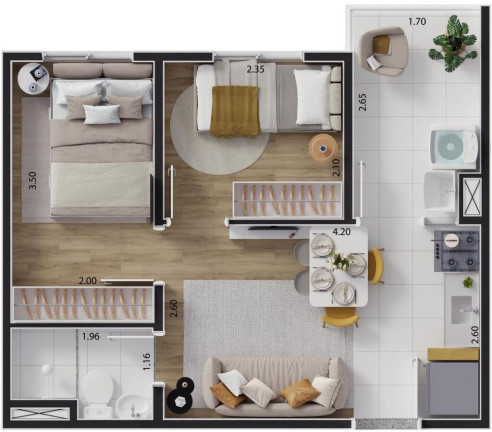 Imagem Imóvel com 2 Quartos à Venda, 33 m² em Jardim São Paulo(zona Leste) - São Paulo