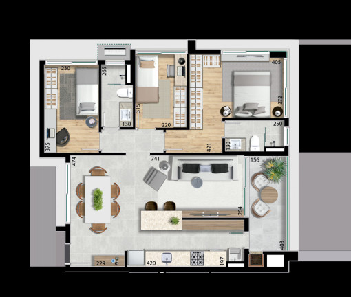 Imagem Apartamento com 3 Quartos à Venda, 93 m² em Bacacheri - Curitiba
