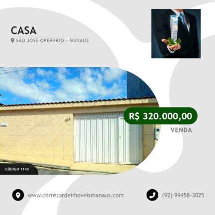 Imagem Casa com 2 Quartos à Venda, 189 m² em São José Operário - Manaus Imagem Casa com 2 Quartos à Venda, 189 m² em São José Operário - Manaus