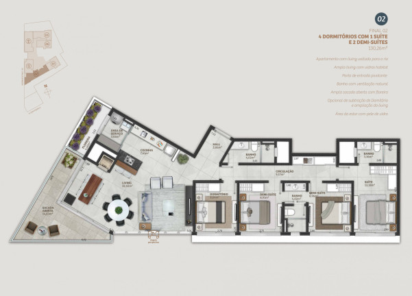 Imagem Apartamento com 4 Quartos à Venda, 130 m² em Predial - Torres Imagem Apartamento com 4 Quartos à Venda, 130 m² em Predial - Torres