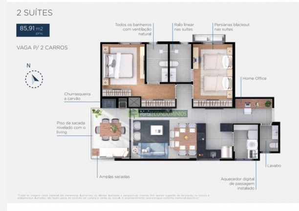 Imagem Apartamento com 2 Quartos à Venda, 85 m² em Ahú - Curitiba