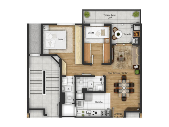 Imagem Apartamento com 2 Quartos à Venda, 55 m² em Tingui - Curitiba