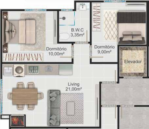 Imagem Apartamento com 2 Quartos à Venda, 51 m² em Morretes - Itapema