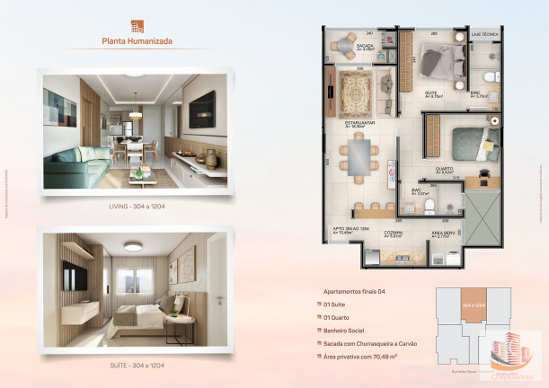 Imagem Apartamento com 2 Quartos à Venda, 70 m² em Aeroporto - Tubarão Imagem Apartamento com 2 Quartos à Venda, 70 m² em Aeroporto - Tubarão