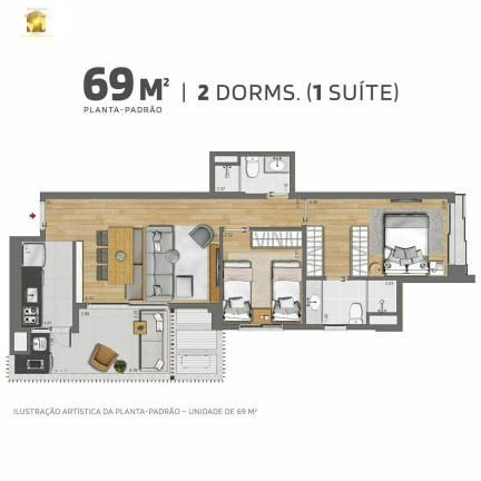 Imagem Apartamento com 2 Quartos à Venda, 69 m² em Brooklin - São Paulo Imagem Apartamento com 2 Quartos à Venda, 69 m² em Brooklin - São Paulo