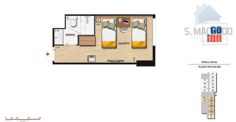 Apartamento à Venda, 18 m² em Homero Thon - Santo André