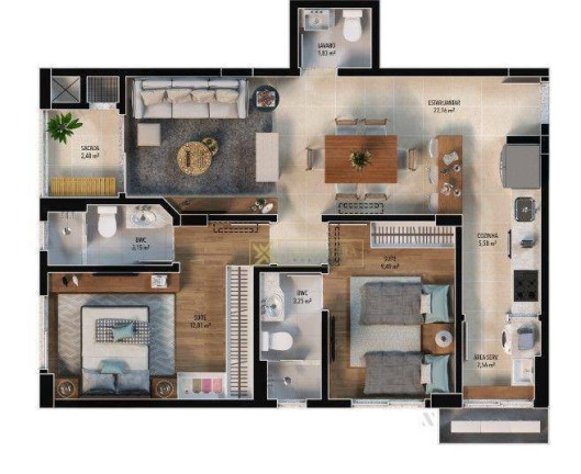 Imagem Apartamento com 2 Quartos à Venda, 74 m² em Balneário - Florianópolis Imagem Apartamento com 2 Quartos à Venda, 74 m² em Balneário - Florianópolis