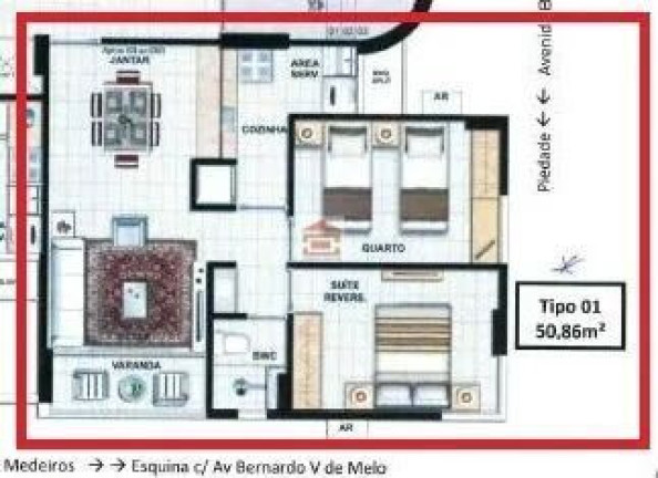 Imagem Apartamento com 2 Quartos à Venda, 51 m² Imagem Apartamento com 2 Quartos à Venda, 51 m²