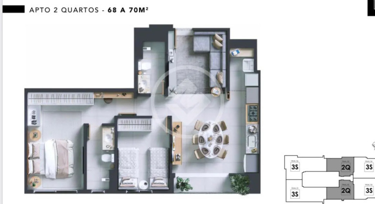 Imagem Apartamento com 2 Quartos à Venda, 70 m² em Alt 65 - Goiânia