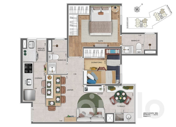 Imagem Apartamento com 2 Quartos à Venda, 50 m² em Centro - Santo André