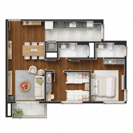 Imagem Apartamento com 1 Quarto à Venda, 53 m² em Centro - Canela Imagem Apartamento com 1 Quarto à Venda, 53 m² em Centro - Canela