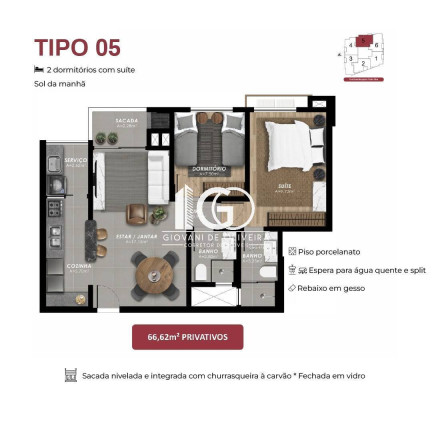 Imagem Apartamento com 2 Quartos à Venda, 66 m² em Centro - Criciúma Imagem Apartamento com 2 Quartos à Venda, 66 m² em Centro - Criciúma