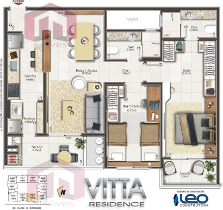 Imagem Imóvel com 2 Quartos à Venda, 78 m²