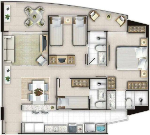 Imagem Apartamento com 3 Quartos à Venda, 80 m² em Edson Queiroz - Fortaleza Imagem Apartamento com 3 Quartos à Venda, 80 m² em Edson Queiroz - Fortaleza