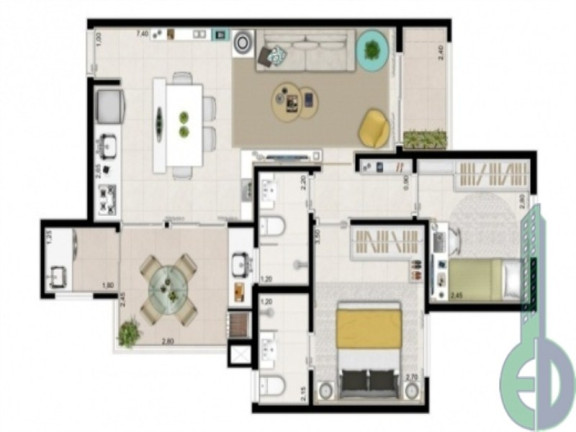 Imagem Imóvel com 2 Quartos à Venda, 73 m² em Vila Assunção - Santo André Imagem Imóvel com 2 Quartos à Venda, 73 m² em Vila Assunção - Santo André