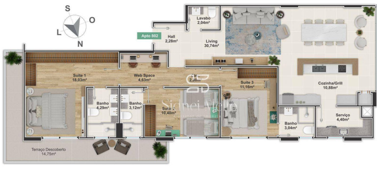 Imagem Apartamento com 3 Quartos à Venda, 131 m² em 2 Quadra Centro - Balneário Camboriú