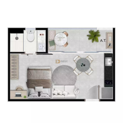 Imagem Flat com 1 Quarto à Venda, 26 m² em Praia De Itaparica - Vila Velha