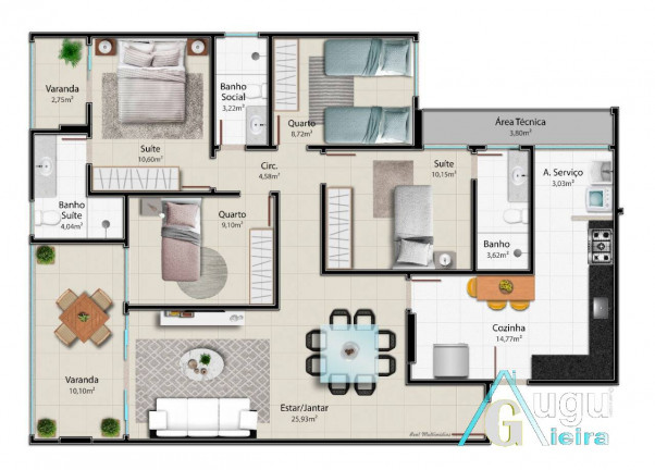 Imagem Apartamento com 4 Quartos à Venda, 124 m² em Praia Da Costa - Vila Velha
