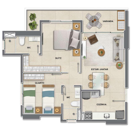 Imagem Apartamento com 2 Quartos à Venda, 54 m²em Coco - Fortaleza