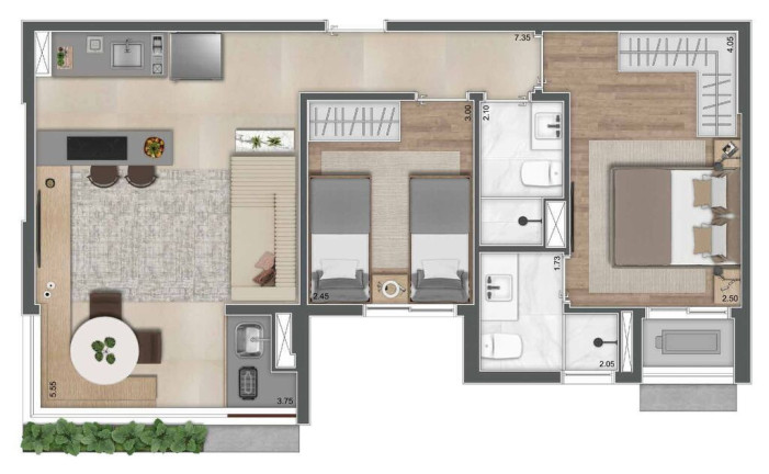 Imagem Apartamento com 2 Quartos à Venda, 57 m² em Brooklin Paulista - São Paulo Imagem Apartamento com 2 Quartos à Venda, 57 m² em Brooklin Paulista - São Paulo