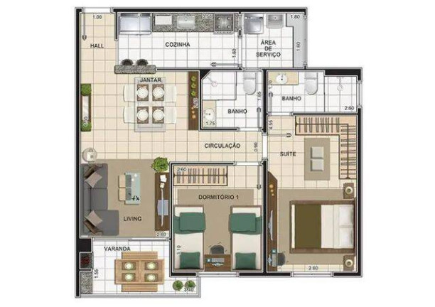 Imagem Apartamento com 3 Quartos para Alugar, 75 m² em Granjas Santa Terezinha - Taubaté Imagem Apartamento com 3 Quartos para Alugar, 75 m² em Granjas Santa Terezinha - Taubaté