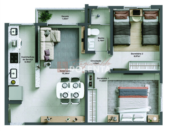 Imagem Apartamento com 2 Quartos à Venda, 55 m² em Vila Floresta - Criciúma Imagem Apartamento com 2 Quartos à Venda, 55 m² em Vila Floresta - Criciúma