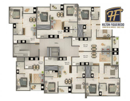 Imagem Apartamento com 1 Quarto à Venda, 38 m² em Monte Castelo - Cabedelo Imagem Apartamento com 1 Quarto à Venda, 38 m² em Monte Castelo - Cabedelo