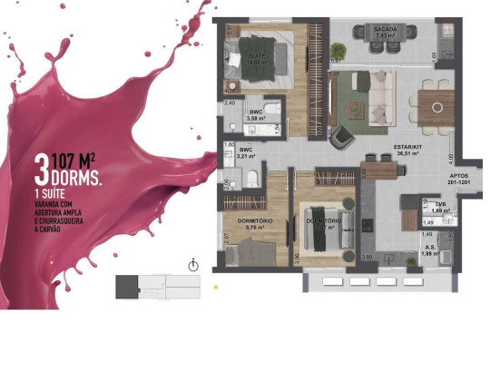 Imagem Apartamento com 3 Quartos à Venda, 107 m² em Centro - Florianópolis Imagem Apartamento com 3 Quartos à Venda, 107 m² em Centro - Florianópolis