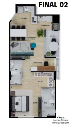 Imagem Apartamento com 2 Quartos à Venda, 63 m² em Centro - Cascavel