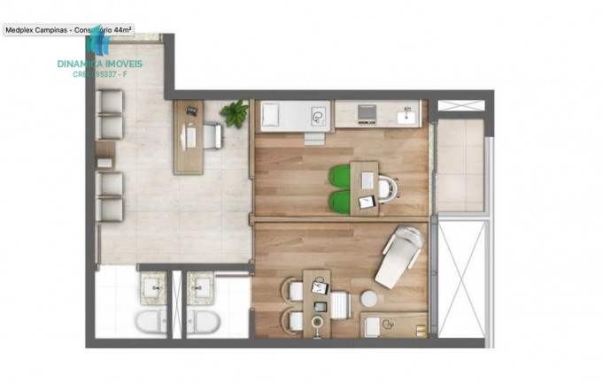 Imagem Sala Comercial à Venda, 44 m² em Botafogo - Campinas