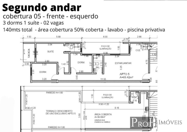 Imagem Cobertura com 3 Quartos à Venda, 140 m² em Vila Pires - Santo André
