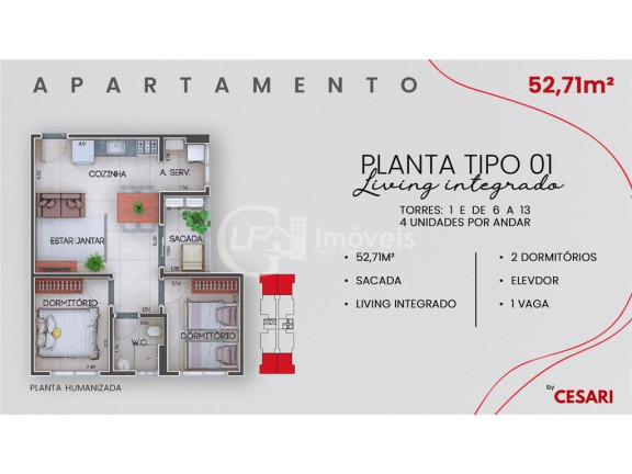 Imagem Imóvel com 2 Quartos à Venda, 53 m² em Vila Planalto - Campo Grande Imagem Imóvel com 2 Quartos à Venda, 53 m² em Vila Planalto - Campo Grande
