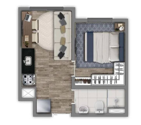 Imagem Apartamento com 1 Quarto à Venda, 24 m² em Jardim Santa Emília - São Paulo