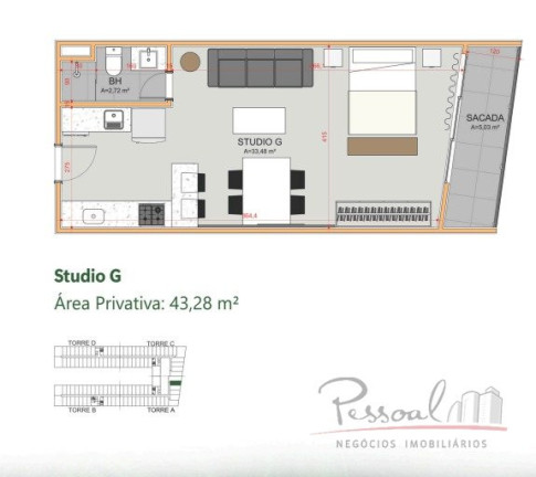 Imagem Apartamento com 1 Quarto à Venda, 62 m² em Saco Grande - Florianópolis